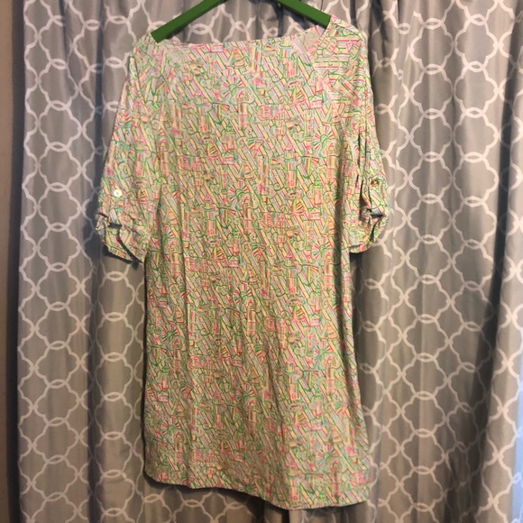 Lilly Pulitzer lighthouse print dress! Large! EUC - Picture 2 of 5